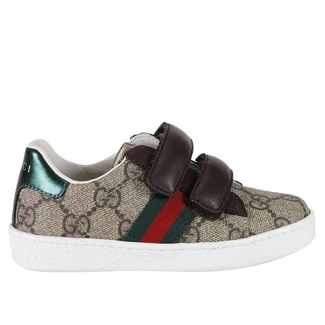 scarpe gucci sotto abito blu bambino|Sneaker bambino Ace in tessuto GG Supreme blu e grigio.